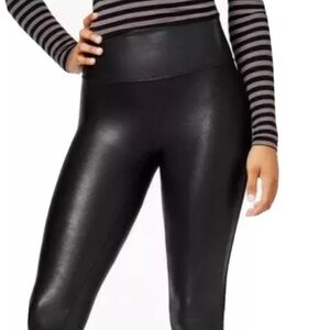 Rachel Zoe Black Faux Leather Leggings Pants Womens Size Large Stretch Slimming